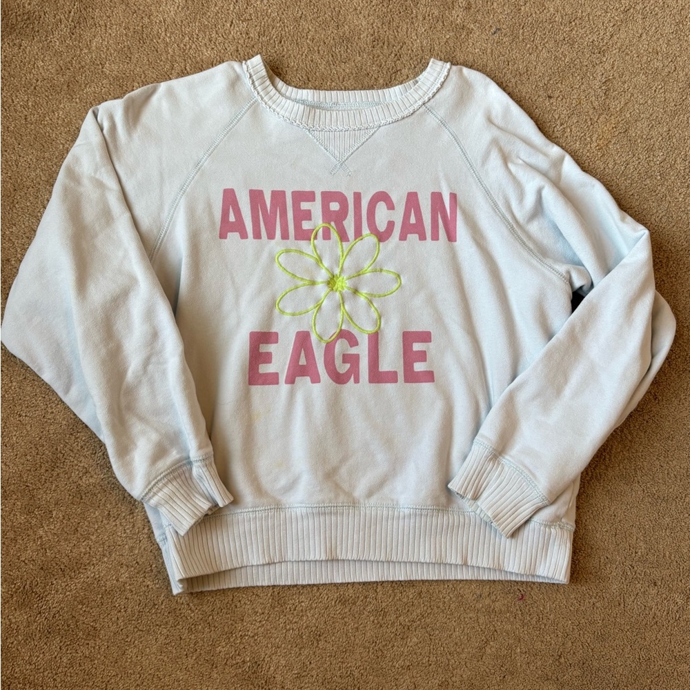 American Eagle Light Blue Sweatshirt